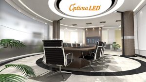 Oficina iluminada con LED